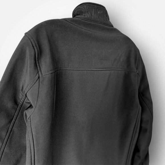 Calvin Klein Water Resistant Zip Up Windbreaker Jacket Lined Stretch Men S Black - Picture 10 of 15